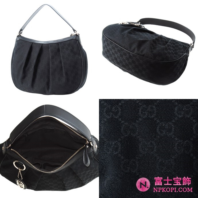 GUCCI/グッチ 2012年春夏SUKEY定番キャンバスGG柄ロゴキーホルダー付きワンショルダーバッグ 232955 FAFXG 1000 